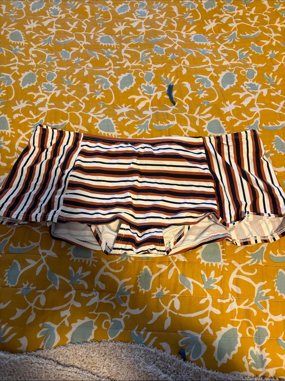 NWT Loft Skirted Striped Bikini Bottom Retro Swimsuit